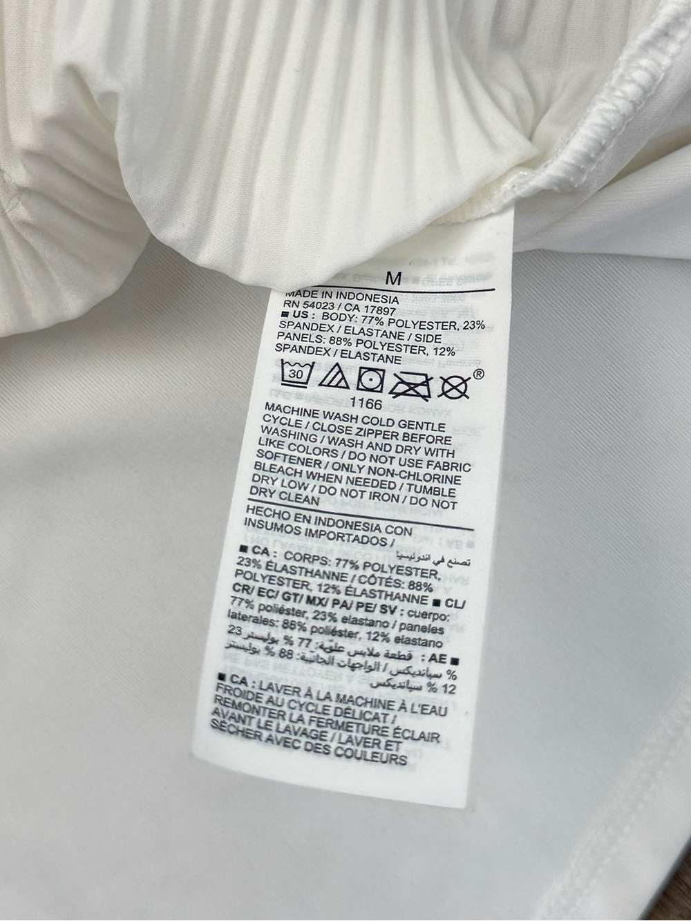 Old Navy White One-Piece Athleisure Stretchy Pleated Swimcover Women’s Dress - Picture 10 of 13